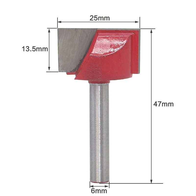 3Pcs Cleaning Bottom Router Bit Set 6mm Shank Double Flute Carbide Cutter Flat Spoilboard Surfacing Planing Tool