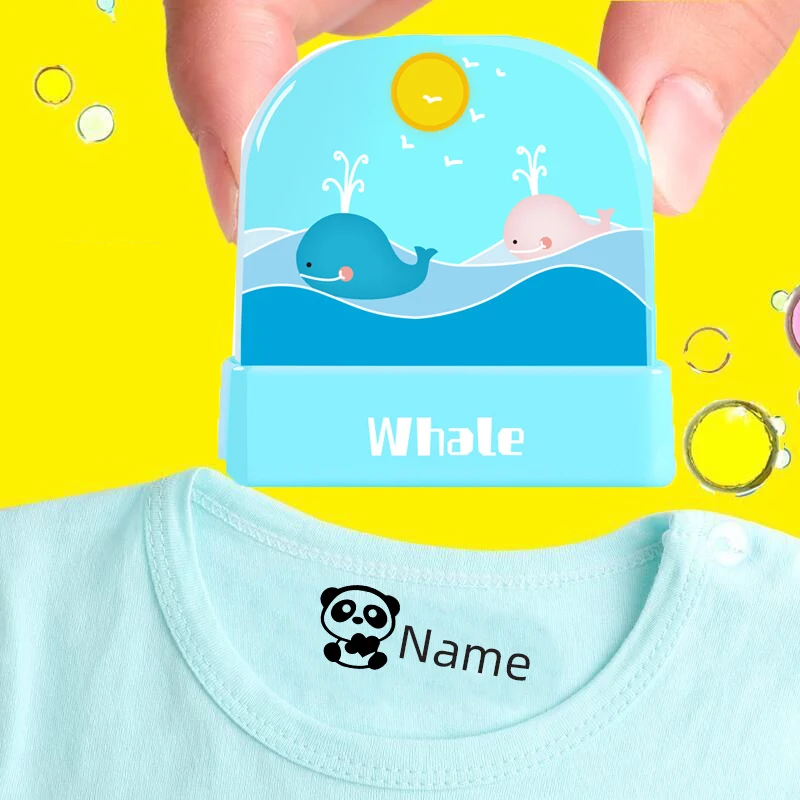 Custom-made Baby Name Stamp DIY for Children Telephone Number Seal Safe Clothes Chapter Not Easy To Fade Monsters Expression Toy