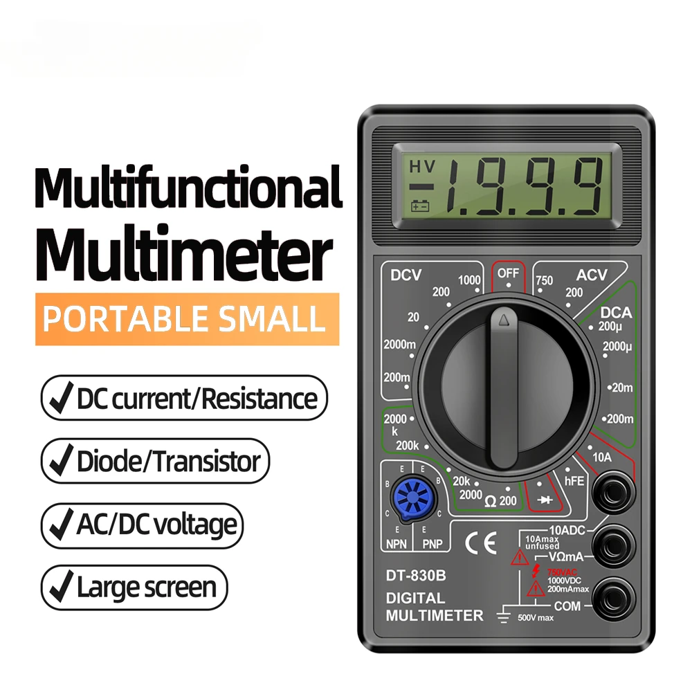 LCD Auto Range Digital Voltmeter Multimeter Ohmmeter Volt Tester Electrical Instrument Analysis Instrument 3