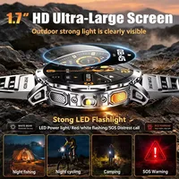 Nouvelle montre connectée sportive LED améliorée avec mode stroboscopique, suivi d'activité pour hommes, batterie 1400 mAh, étanche, appels, montres intelligentes 2
