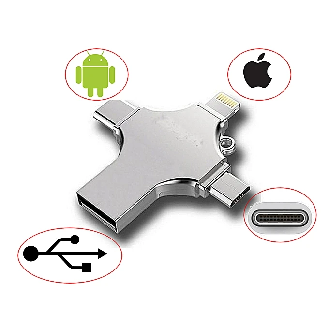 

Cross OTG USB Flash Drive 4 in 1 iOS Micro USB For Smartphone Tablet Computer Lightweight 265 512gb pendrive memory stick