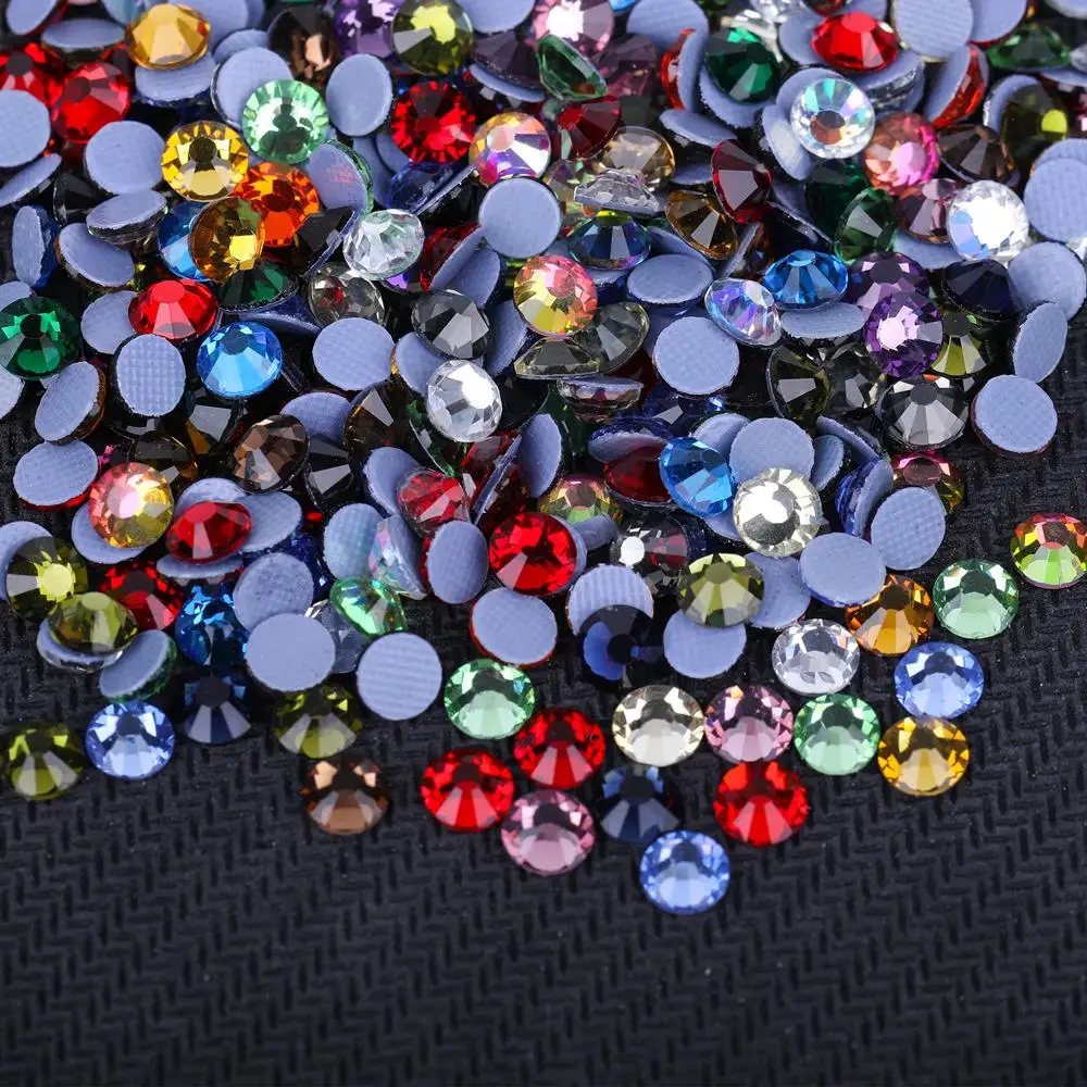 Description Picture 6 of itemVC Multi-color SS6-SS30 Glass Crystal Hot Fix Rhinestones Flatback Iron On Stones For DIY Nail Art Fabric Clothes Decoration