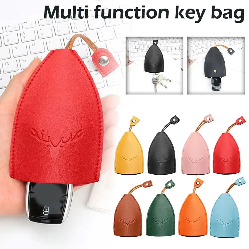 Pull Out Key Sleeve Cute Creative Cartoon Leather Large Capacity Not Easy Slip Key Bag Cover Organizer key organizer key case key purse key holder