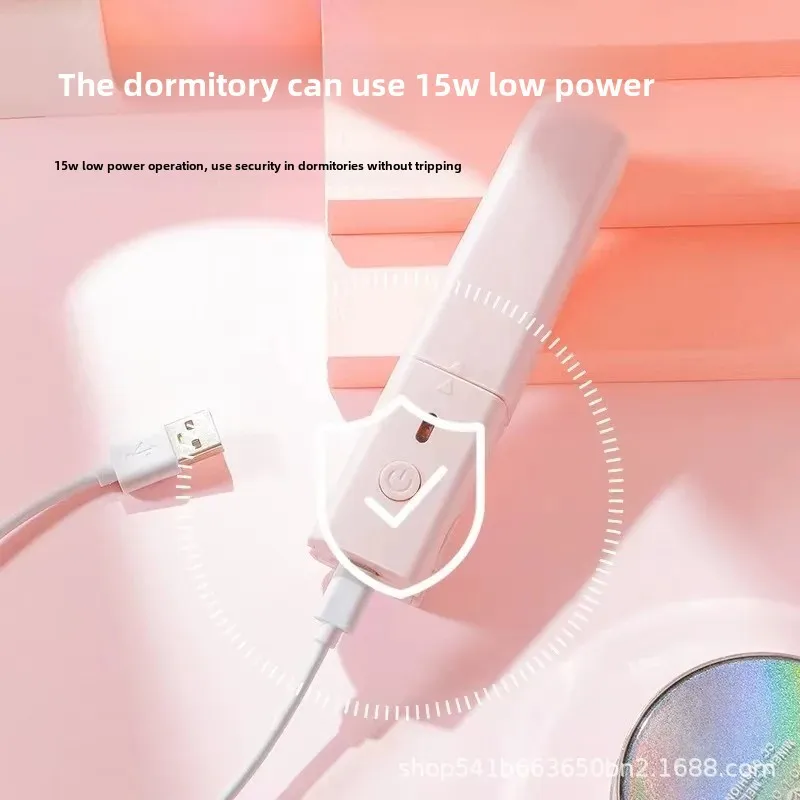 Portable Mini USB Hair Curling Iron Straightening Brush Two-In-One Straight And Curling Hair Clamp From China Mainland