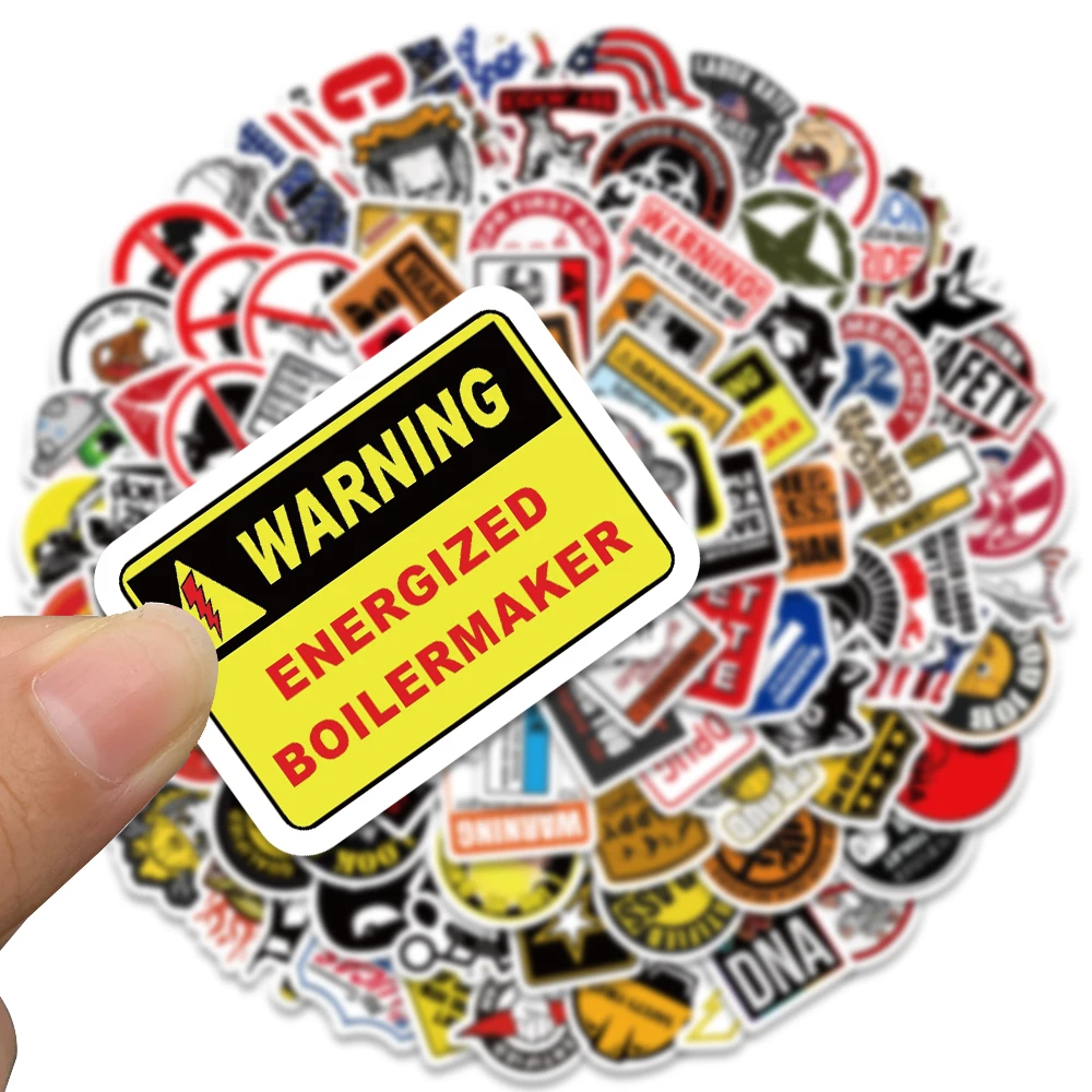 98PCS Funny Hard Hat Brand Sign Cool Sticker Construction Workers Helmet Motorcycle Car Tools Laptop Bicycle Gift Stickers 5