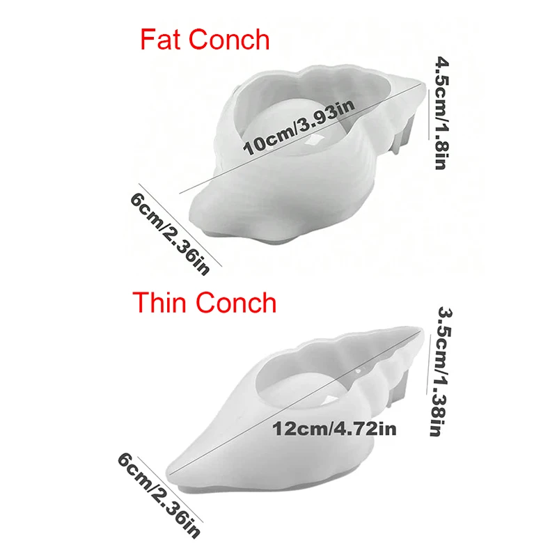 3D Conch Resin Silicone Mould Jewelry Storage Box SeaShell Candle Jar Molds Murex Seashell Soy Wax Mold Beach Decor