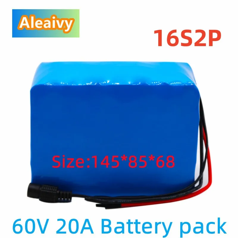 

60V 16S2P 20Ah 18650 Li-ion Battery Pack 67.2V Lithium Ion 20000mAh Ebike Electric bicycle Scooter with 30A BMS 750W 1000Watt 6