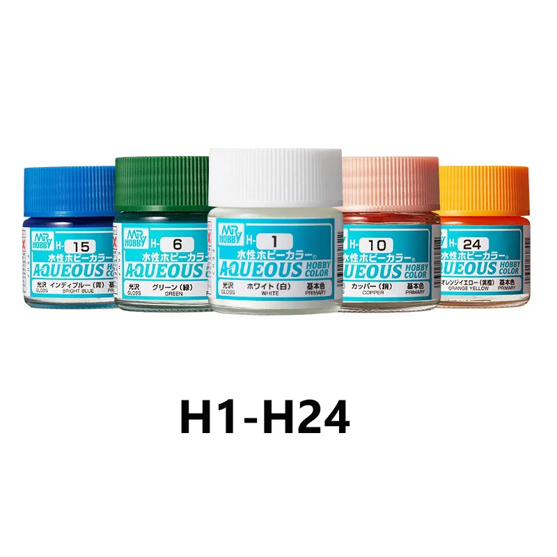 

10ml Mr Hobby H1-H24 Water Based Paint Pigment For DIY Military Tank Ship Plane Soldier Model Handicraft Coloring Building Tool