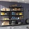 47" W x 23.6" D x 71" H Large Heavy Duty Storage Shelves 4 Pack 5 Tier Adjustable Garage Storage Shelving Metal Storage Black 2