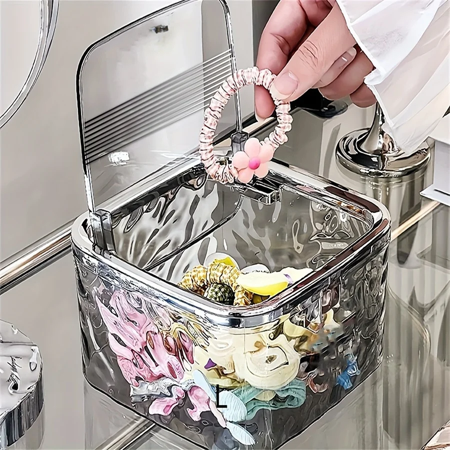 1PC Multi Functional Storage Box - Transparent Desktop Organizing Storage Basket, Can Store Clips, Headbands, Accessories, Ect