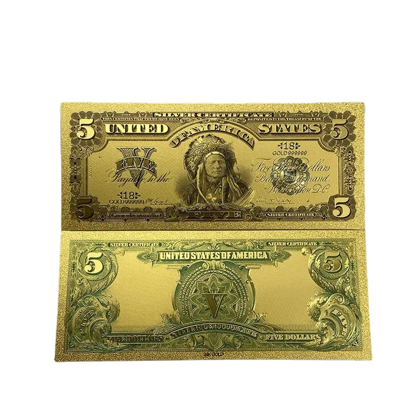 America Banknote 1875 Year Dollar Banknote 24K Gold Plated For Collection commemorative banknotes gold plated banknote