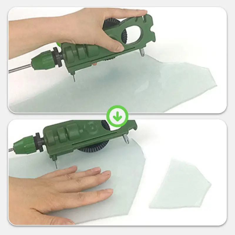 Glass Cutter Tile Glass Cutter Tile Cutting Tool Multi-functional Glass Cutter with Drilling and Knife Sharpener Professional Manual DIY Glass Tile Cutting Construction Tool