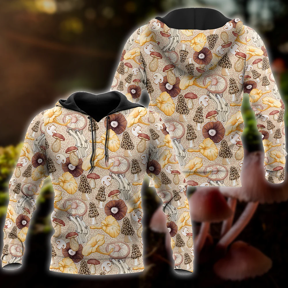 

Edible Mushroom Pattern 3D Printed Hoodie For Men And Women Retro Sweatshirt Streetwear Zip Pullover Casual Jacket Tracksuit