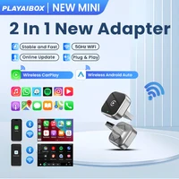 PLAYAIBOX Wireless 2IN1 CarPlay Android Auto Wireless Supermini Box Adapter Plug And Play Dongle Bluetooth WiFi Fast Connect