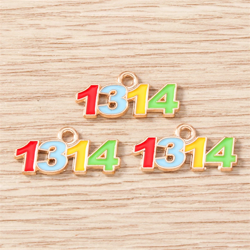 10 Stück 20x9mm Niedliche Emaille-Anhänger mit Nummer 1314 für Schmuckherstellung, Ohrringe, Halsketten, Armbänder, DIY Handgemachtes Bastelzubehör – Detail 5