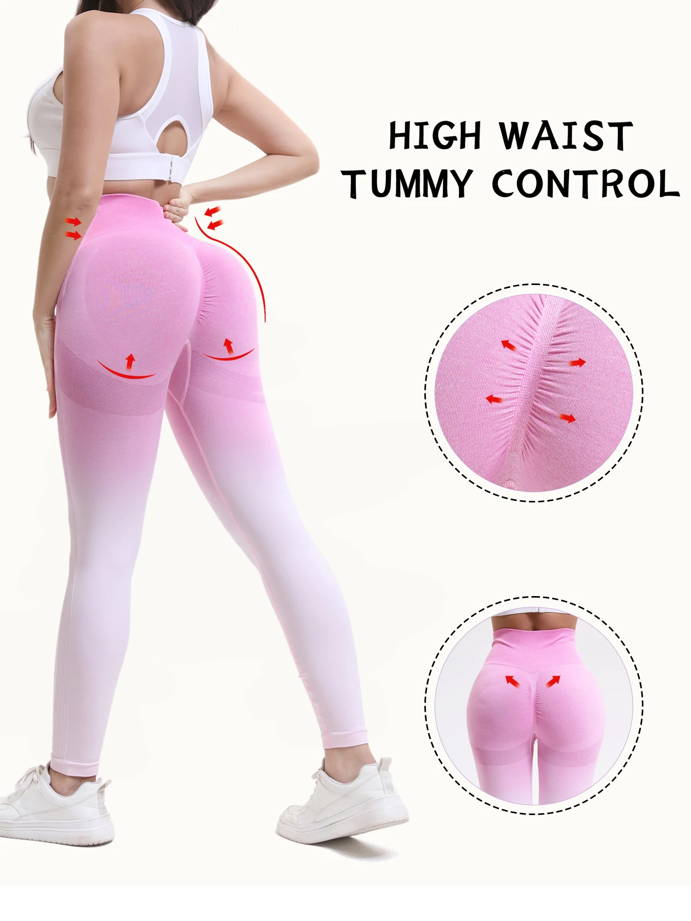 Gradient Seamless Sport Bike Shorts Women&rsquo;s Breathable Sweat-resistant Peach Hip Tight High Waist Elastic Yoga Fitness Pants workout shorts yoga shorts sports shorts running shorts seamless shorts