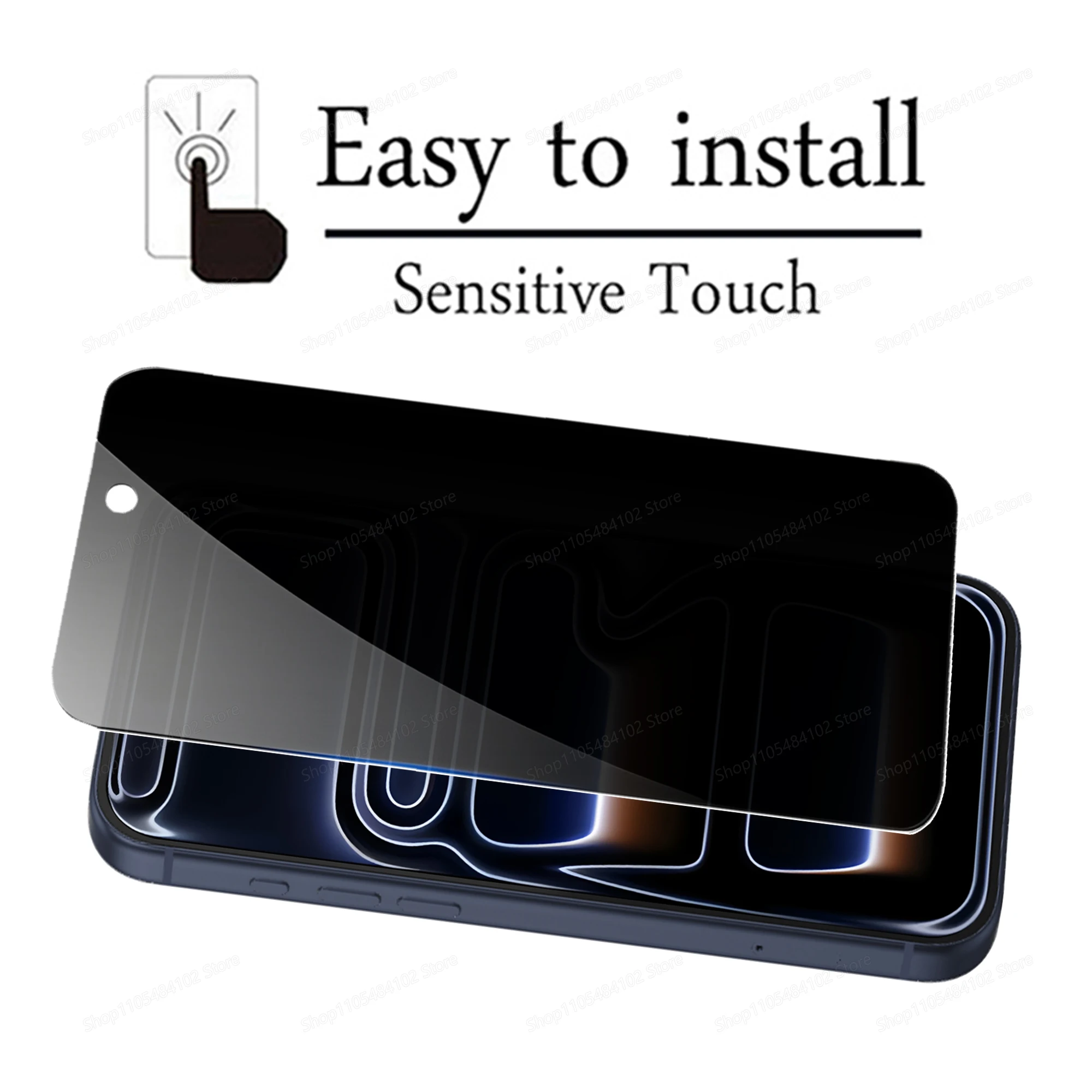Universal 6-in-1 Privacy Tempered Glass Screen and Lens Protector