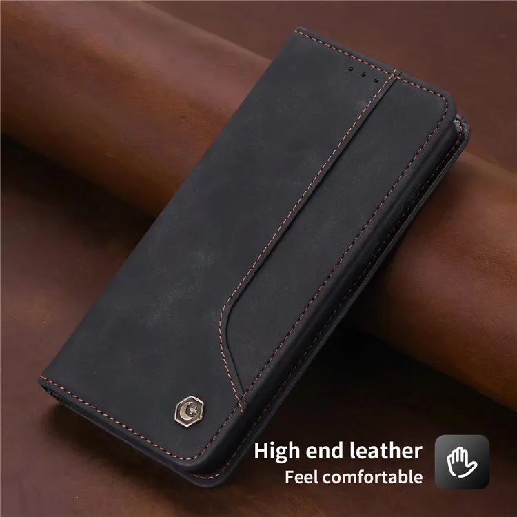 Luxury Magnetic Leather Wallet Phone Case with Card Slots and Stand Feature
