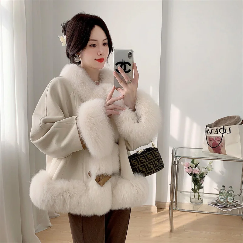 Winter New Women's Fur Coat Premium Fox Fur Coat Long Coat Korean Fur Fashion Loose Coat Thick Warm Women's Fur Coat