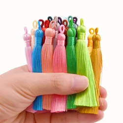 10/20pcs 8cm Earrings Tassel Pendant Crafts Diy Jewelry Making Bags Keychain Handmade Satin Fringe Earring Charms Wholesale
