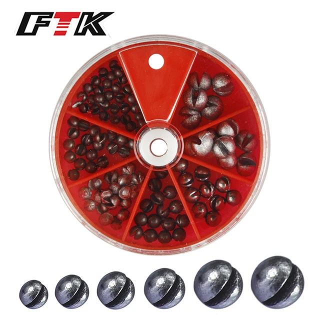 FTK Fishing Weights Sinkers 205pcs/106pcs Lead Round Split Shot