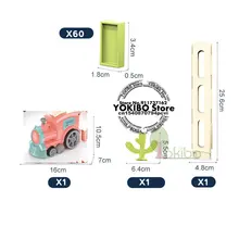  Kids Domino Train Car Set Sound Light Automatic Laying Domino Brick Colorful Dominoes Blocks Game Educational DIY Toy Gift 