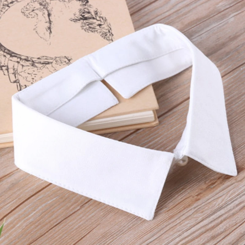 

Solid Fake Collar Tie Half Shirt Detachable Mini Dickey Lapel Blouse Top