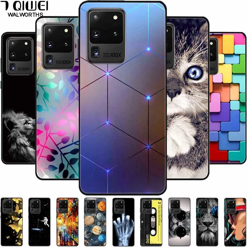 Per Samsung S20 Ultra Lte 4G Custodia In Silicone Soft Lions Cat Bumper Funda Coque Per Samsung Galaxy S20 Ultra 5G Protettivo S20Ultra