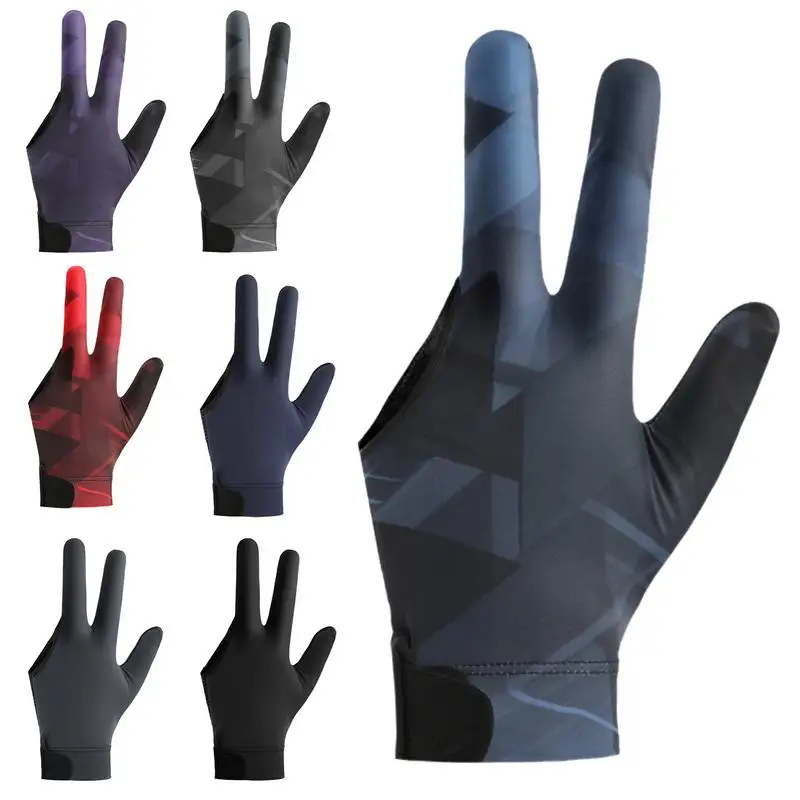 

Бильярдные перчатки для левой руки, тренировочные стрелки с 3 пальцами, перчатки для снукера, спортивное снаряжение для новичков и профессионалов для левой руки