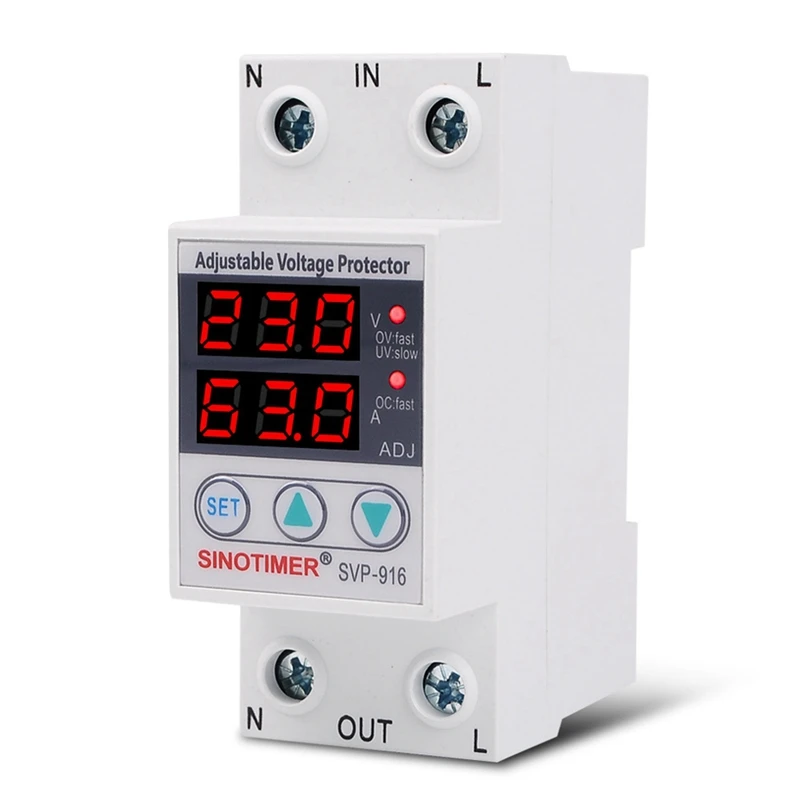 

SINOTIMER Home защита от скачков напряжения 63a Din Rail Защита от скачков напряжения с защитой от предельного тока