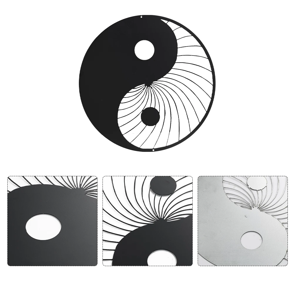 

1PC Iron Tai Chi Wall Hanging Yoga Meditation Living Room Indoor Pendant Office Silhouette Artwork Room Decoration Accessories