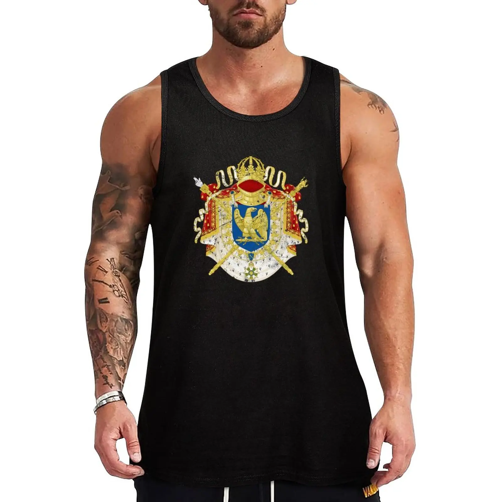

New French Empire Napoleon Tank Top plain t-shirt Men's gym articles
