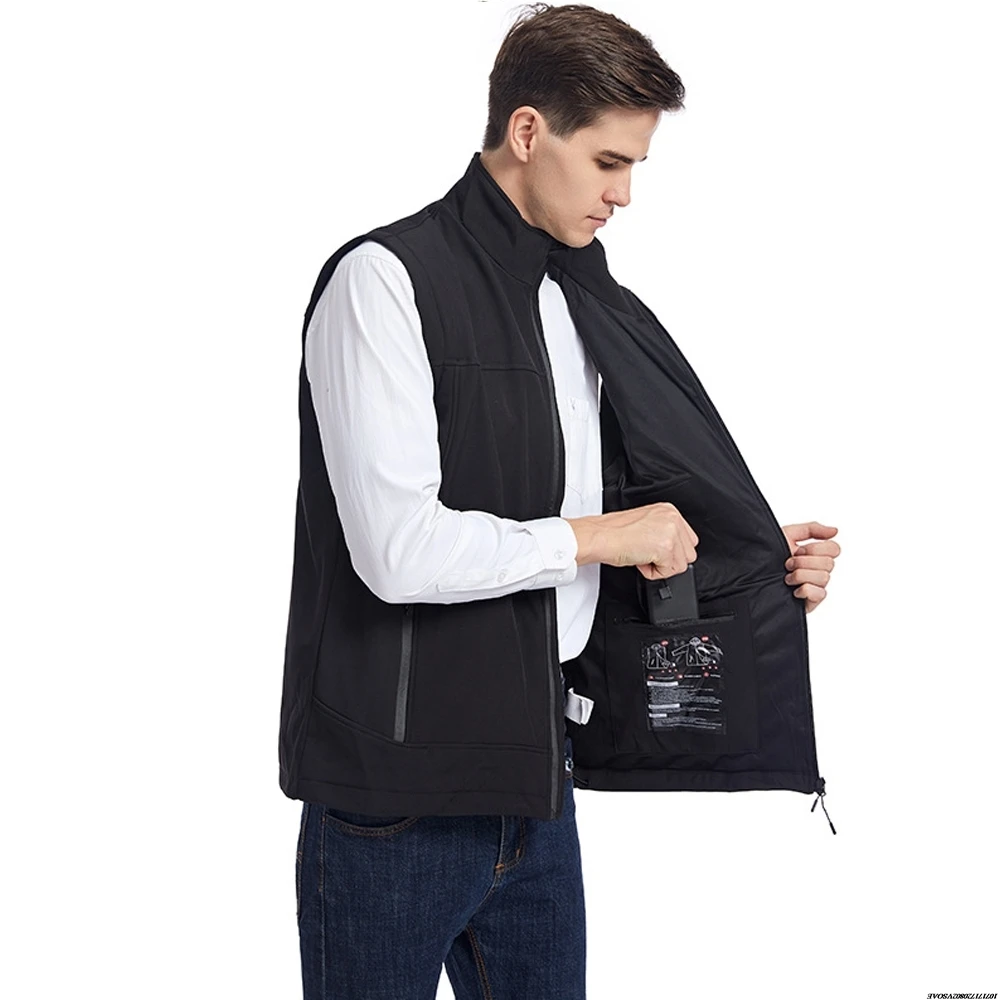 9개 구역 발열 조끼 블랙 히트 조끼 남녀 공용 자켓 배터리 구동 오토바이 사냥 스키 발열 조끼 겨울용 따뜻한 조끼