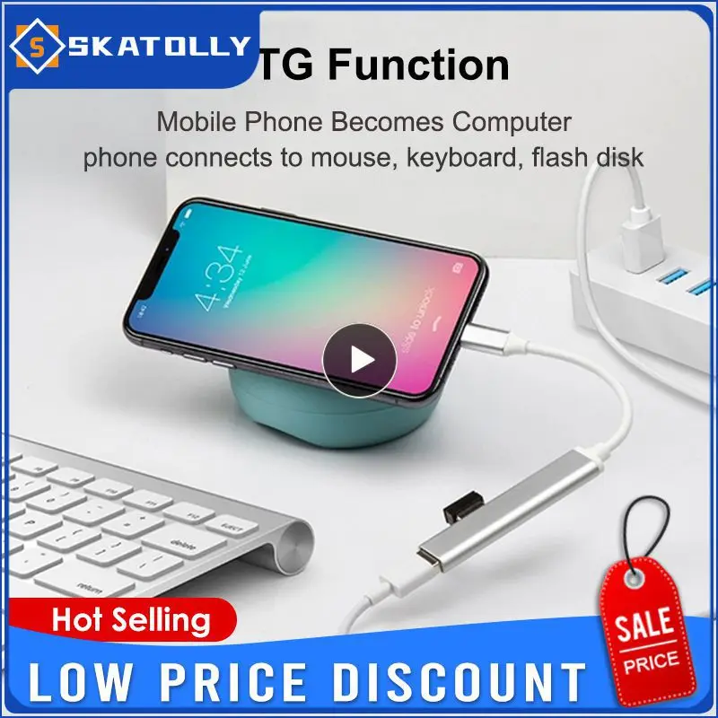 C타입 USB C 허브, 고속 4 포트 멀티 스플리터 어댑터, OTG, 맥북 15 에어 액세서리