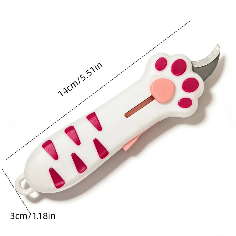 휴대용 접이식 칼 귀여운 고양이 발톱 디자인 수공예 사무용 포장용 공예 애호가를 위한 이상적인 선물