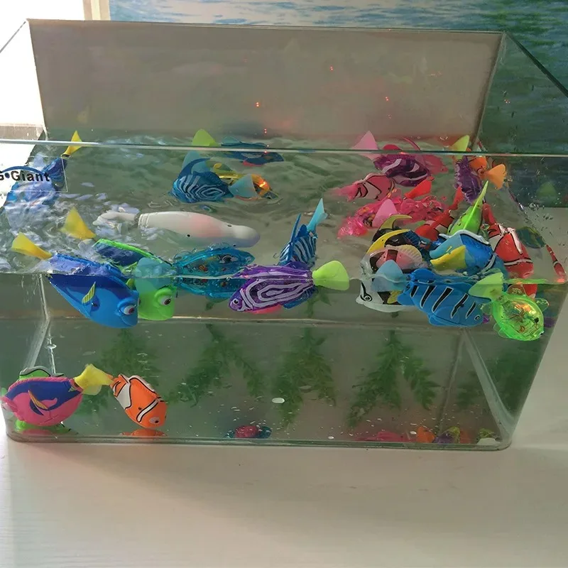 Cat Toys LED Interactive Swimming Robot Fish Toy for Cat Glowing Electric Fish