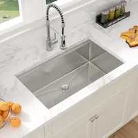 Kitchen Sink Undermount - 33 x 19 Inch Undermount Sink Wall Stand Workstation Deep Single Bowl Undermount Kitchen Sink Basin 1