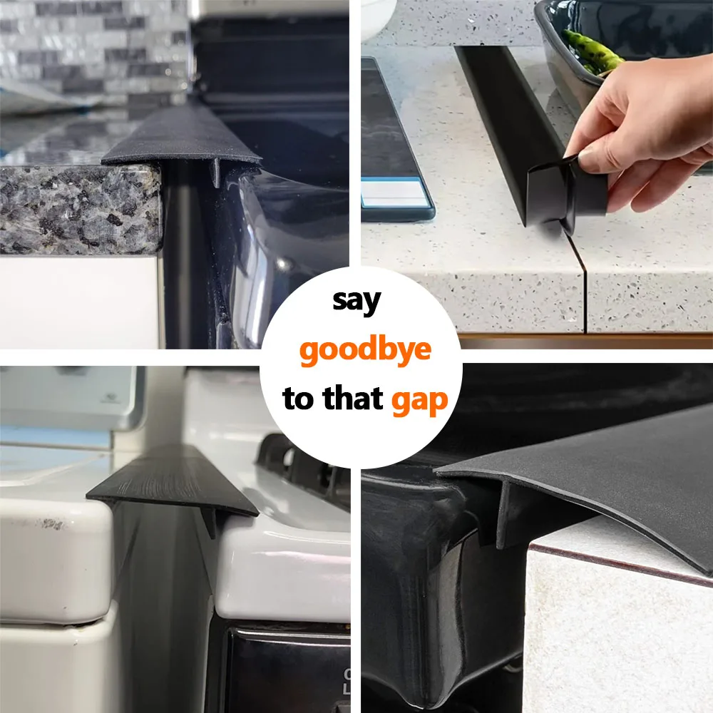 Stove Gap Cover 21'' 25'' Silicone Stove Counter Gap Cover Oven Guard Spill Seal Slit Filler
