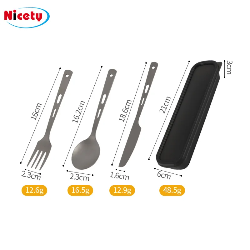Titanium Portable Camping Lunch Box with Utensils