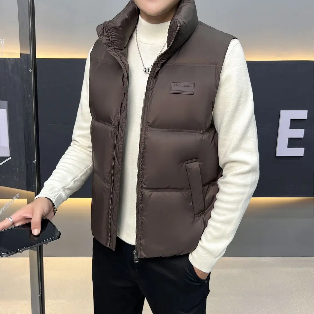 New Thickened Warm Men's Down Vest Male Windproof High Quality Autumn Winter Outdoor Sleeveless Waistcoat Down Vest Coats