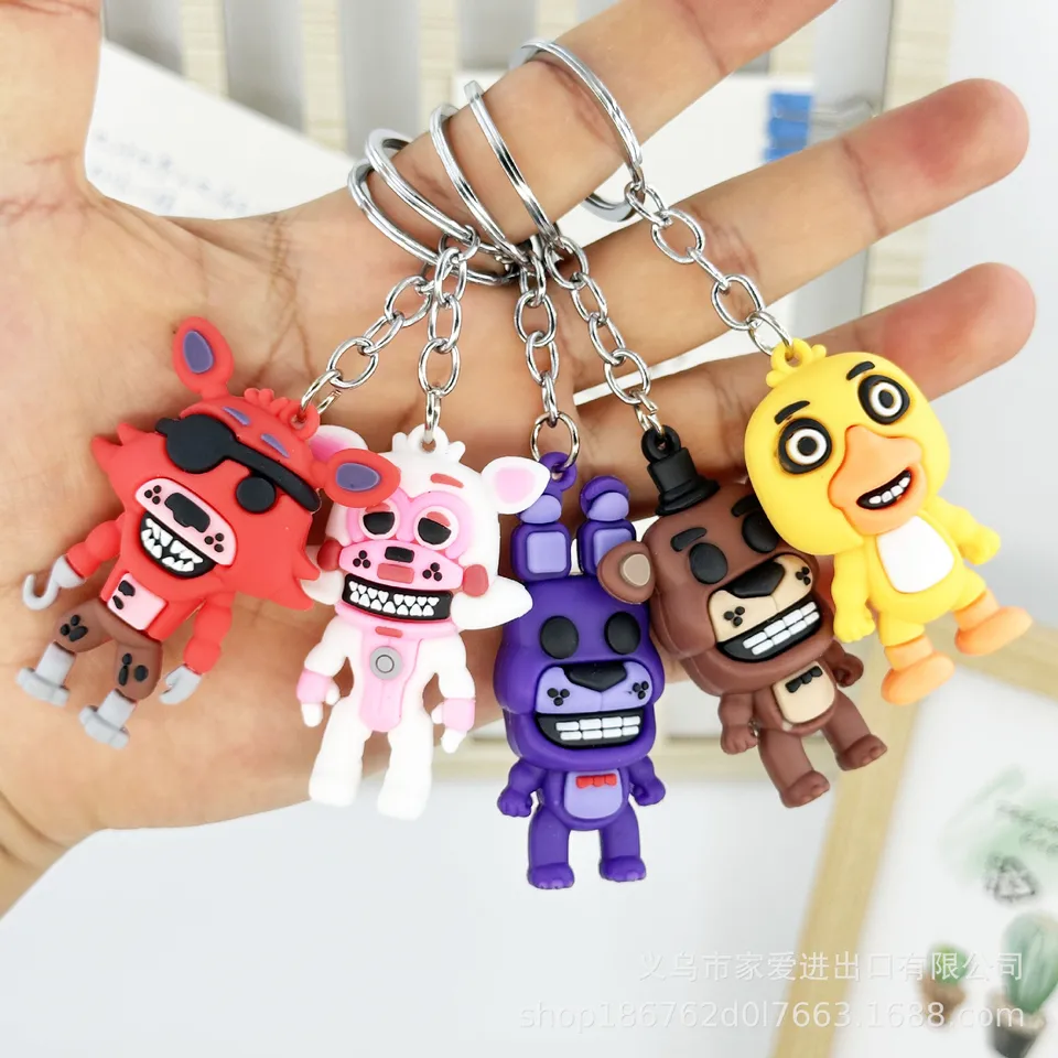 FNAF Keyrings Five Night At Fredys Key Chains Kawaii Dolls Ring
