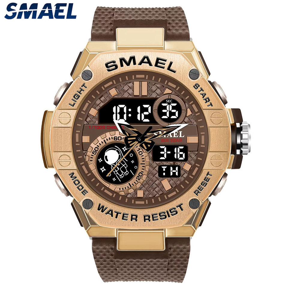 SMAEL Brand Sports Watches for Men 50m Waterproof Elegant Man Watches Digital 8068  Sport Watch Man Electronics Men Analog Watch