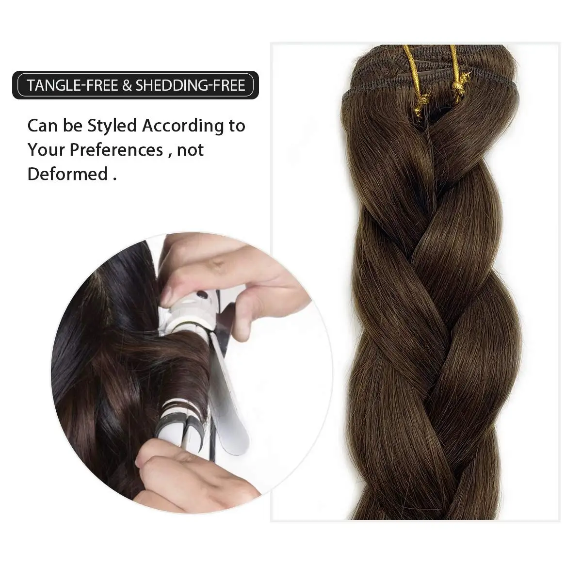 Straight Clip In Real Human Hair Extensions Full Head Brazilian Clip on For Black Women