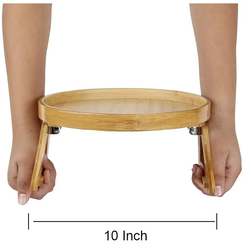 Sofa Tray Table Armrest Clip-On Tray Natural Bamboo Practical TV Snack Tea for Remote Control Coffee Snacks sofa tray table