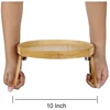 Sofa Tray Table Armrest Clip-On Tray Natural Bamboo Practical TV Snack Tea Tray for Remote Control Coffee Snacks 4