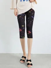  Workout Leggings Mujer Print Capris Women Push Up High Waist Pants Sportswear Short Trousers Black Fitness Legging 