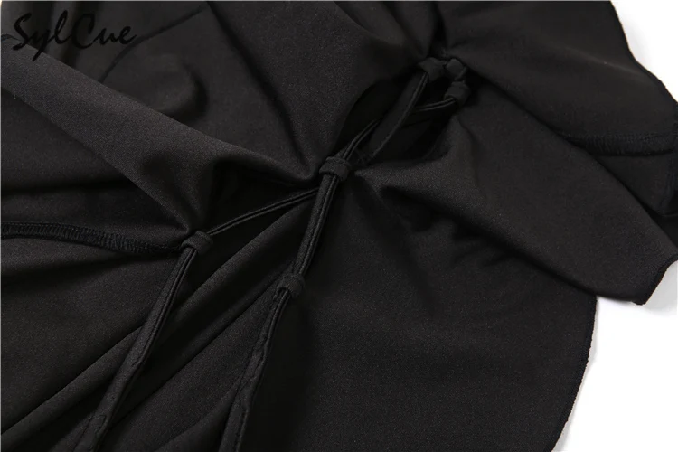 Nibber Allgleiches Pendler Casual Junges Mädchen Sommer Neue Schwarze Kreuz Einfache Sexy Kühle Atmungsaktive Weiche frauen Stricken Split rock – Detail 15