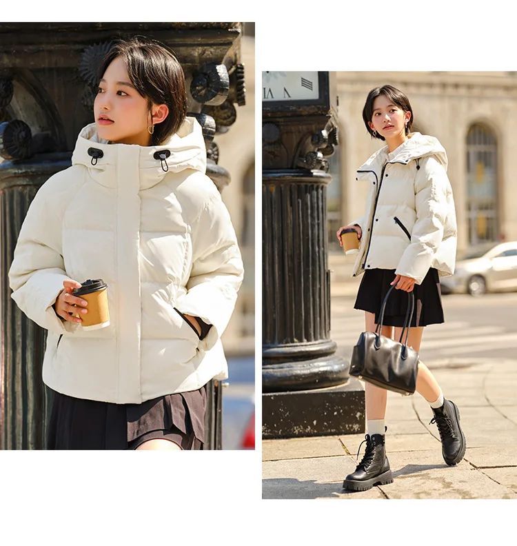 Down Jacket Women Loose Hooded New Winter Waterproof and Windproof Outerwear