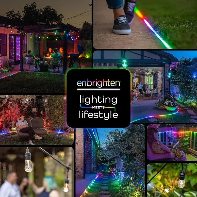 Premium LED Smart Garden Lights, 12 Landscape Lights, 110ft Cord Plus 22ft Lead Wire, Compatible With Alexa And Google Play