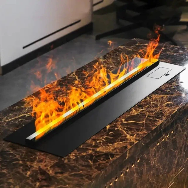 3d Fireplace Inserted 1.5m Electric Fireplace With Indoor No Heat Console  Table Led FlameWith Water Vapor - AliExpress